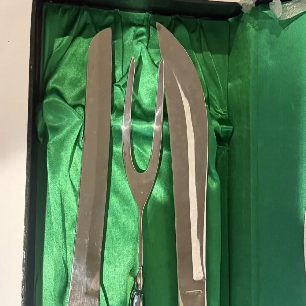 Vintage Riviera Custom-Concave Stainless Samuri 3 Pc Carving Set Japan with box